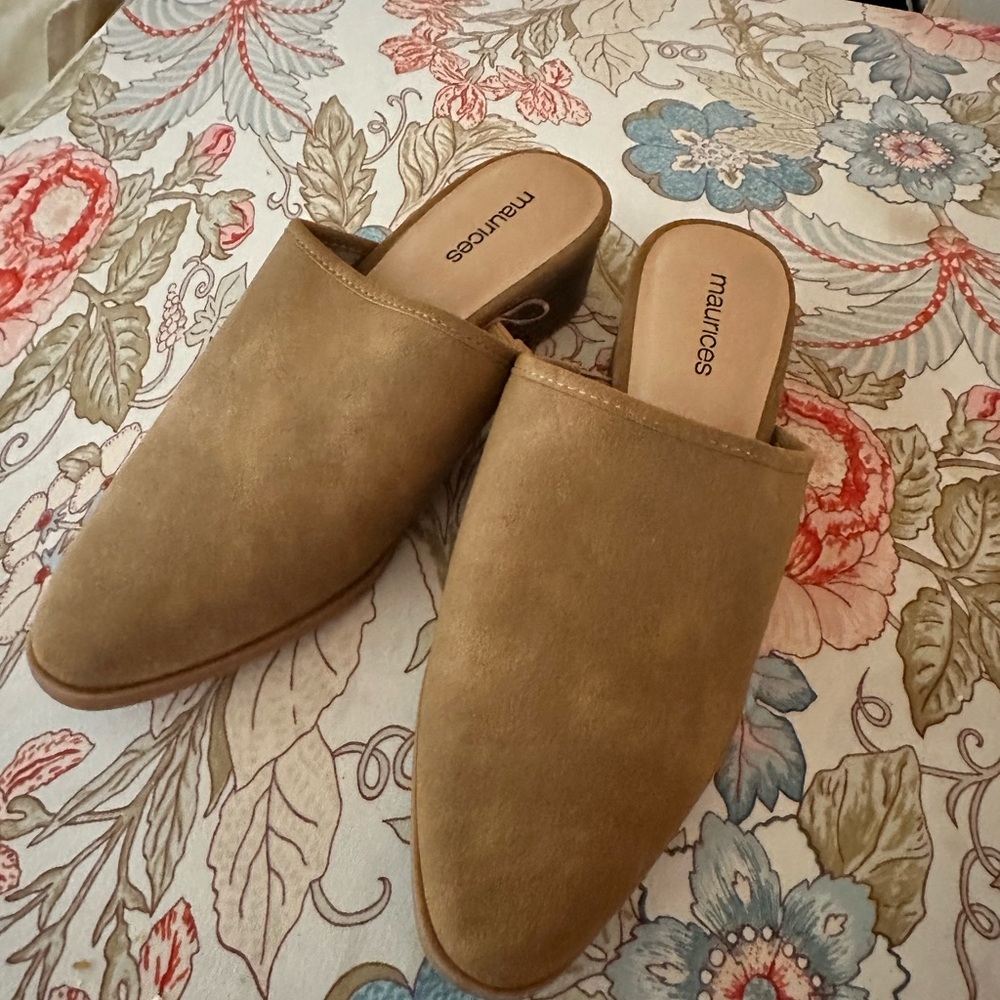 Maurices Tan Mules Soft Suede Slip-On